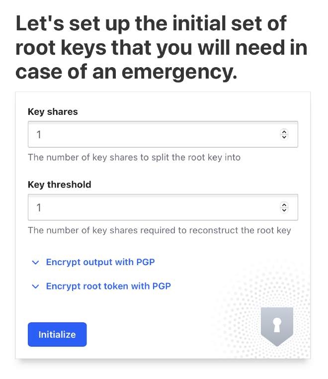 Create shares and set treshold