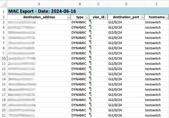 Excel Report ready