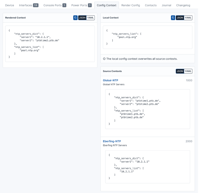 Context data Testswitch with Local Context